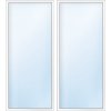 Balkónové dvere plastové dvojkrídlové so štulpom ESG ARON Basic biele/antracit 1450 x 2100 mm