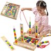 Viga Toys VIGA Drevená vzdelávacia hra Logické korálky 104 Montessori dielikov