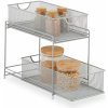 Kuchynský organizér s 2 výsuvnými košíkmi RD47539, strieborný