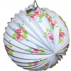 Wiky Lampion koule bílá s květy 25 cm