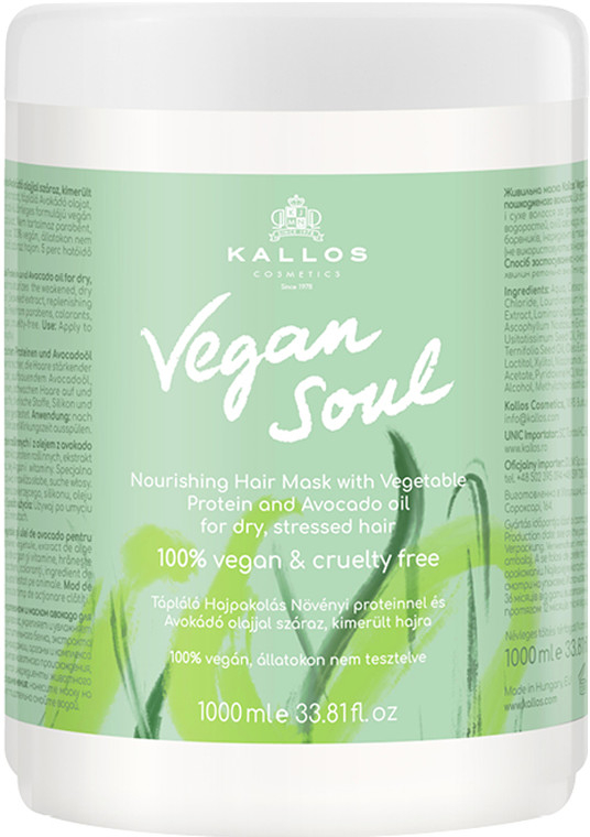 Kallos Cosmetics Vegan Soul Nourishing maska na vlasy 1000 ml od 2,52 € -  Heureka.sk