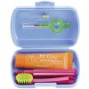 Curaprox Travel Set zubná kefka + CPS medzizubné kefky 2 ks + zubná pasta 10 ml darčeková sada, modrý