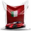 Sablio Sedací vak Ferrari Talianska vlajka na červenom bloku - 200x140 cm
