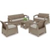 Súprava záhradného nábytku Corfu max, farba cappuccino, pieskový vankúš