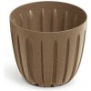 Prosperplast Plastový kvetináč WARIOS ECO WOOD hnedý matný, variant 13,8 cm