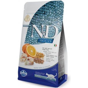 Farmina N&D cat OCEAN adult codfish spelt oats & orange 1,5 kg