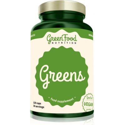 GreenFood Nutrition Greens kapsuly na detoxikáciu organizmu a podporu imunity 120 cps