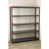 N5K Jupiter Plastový regál s 5 policami sivočervený 180 x 120 x 46 cm