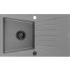MEXEN/S MEXEN/S - Cesar granitový drez 1 s odkvapkávačom 775 x 470 mm, šedá, + čierny sifón 6514771010-71-B