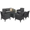 Venus II Veľká 7-miestna súprava záhradného nábytku grafitová