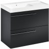 Laufen Ardo Skříňka s umyvadlem 80 cm, L, černá mat, madlo chrom ARDO80LCMCR 1 set
