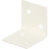 Spojovací uholník široký 30x30x30 mm biely plastový poťah