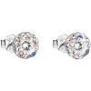 Strieborné náušnice pecka s kryštálmi Swarovski ab efekt okrúhle 31136.2