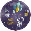 Fóliový balónek Vesmír - Happy Birthday - 45 cm