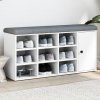 vidaXL Lavička na topánky biela 102x32x50 cm kompozitné drevo