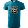 Snežný skúter kostra - Klasické pánske tričko vyššej gramáže - 3XL ( Tmavý tyrkys )