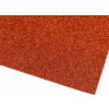 Samolepiace penová guma Moosgummi s glitrami 20x30 cm - oranžová tmavá (10 ks)