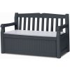 Záhradná plastová lavica/úložný priestor 265L grafitovo-svetlosivá