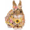Dekorácia figúrka králiček posiaty kvetmi - 19*12*18 cm - Clayre & Eef