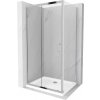 MEXEN - Apia obdĺžnikový sprchový kút 140x80, transparent, chróm + vanička 840-140-080-01-00-4010