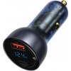 Nabíjačka do auta Baseus CCKX-C0G Particular Digital Display Dual USB 65W, šedá