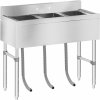 Royal Catering Umývací drezový stôl - 3 umývadlá - 100 x 50 x 95 cm RCHS-5