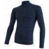 SENSOR MERINO DF pánské triko dl. rukáv zip deep blue S; Modrá triko