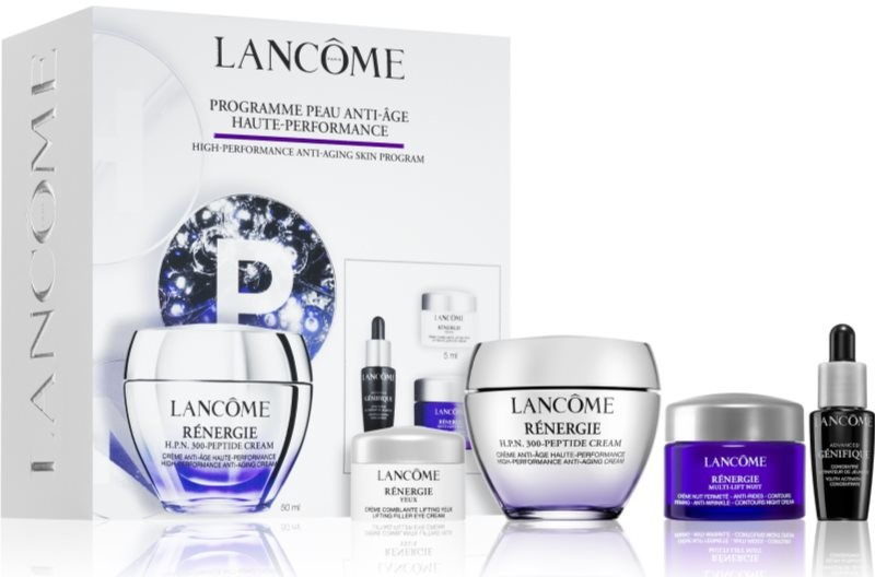 Lancôme Rénergie Rénergie 300-peptide Cream protivráskový denný krém plniteľný 50 ml + Rénergie Yeux protivráskový očný krém 5 ml + Advanced Génifique Serum omladzujúce sérum 10 ml