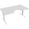 Hobis Pracovný stôl Motion Ergo, ZO, 3S, 160x61-128x90 cm, biela/biela