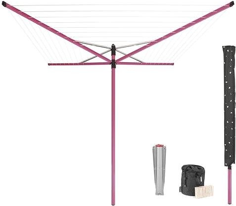 Brabantia Lift-O-Matic 50 m hrot, ružový, doplnky