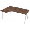Pracovný stôl UNI A, ergo, pravý, 180x75,5x120 cm, orech/biela