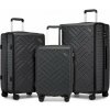 Sada kufrov Supercase 3 ks – geometrický vzor ABS+PC - 31/56/85 L - čierna