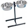 DUVO+ Stojan kovový vysoký s dvomi miskami nerez priemer 27 cm