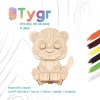 WoodBorn Tiger - drevené 3D omaľovánky