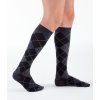 Sigvaris Microfiber Shades lýtkové ponožky pre mužov Graphite Argyle
