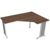 HOBIS Pracovný stôl Flex, ergo, ľavý, 160x75,5x120 (60x60) cm, orech/kov
