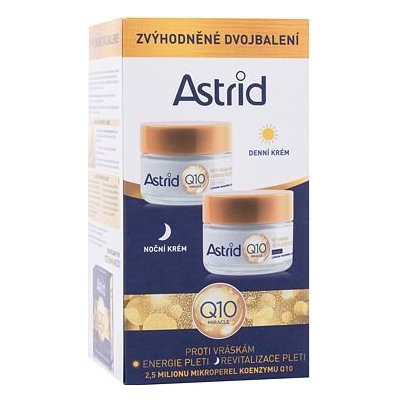 Astrid Q10 Miracle Duo Set dárková sada: denní pleťový krém Q10 Miracle Day Cream 50 ml + noční pleťový krém Q10 Miracle Night Cream 50 ml pro ženy