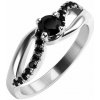 Eppi Zásnubný prsteň s čiernymi diamantmi Damica R33027