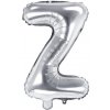 PartyDeco Fóliový balón Mini - Písmeno Z 35cm strieborný
