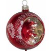 Vianočná ozdoba sklenená guľa s reflektorom červená, 7 cm