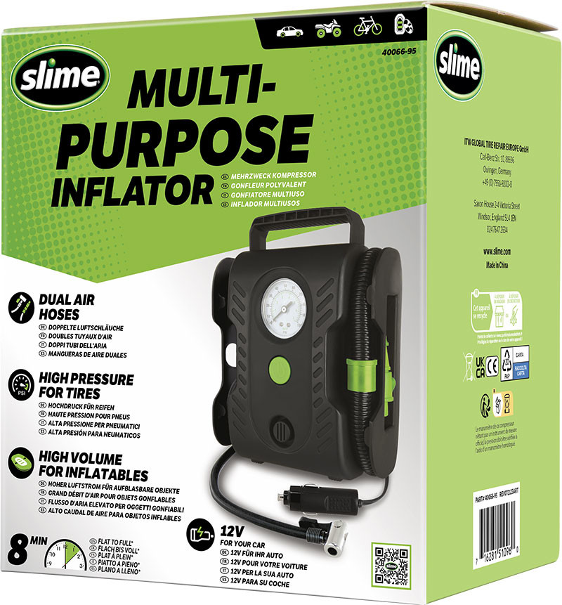 SLIME kompresor Multi-purpose Tyre Inflator s príslušenstvom