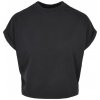 Ladies Short Pigment Dye Cut On Sleeve Tee - black XL