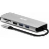 NONAME PORT CONNECT USB-C 1× 4K dokovací stanice, 9v1, hliníková konstrukce, 85W PD, stříbrná 900164