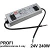 LED napájací zdroj 240W, 24V, PFC IP65 - Vodeodolný MEAN-WELL