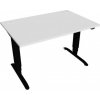Hobis Pracovný stôl Motion, ZO, 3S, 120x61 - 128x80 cm, biela/čierna