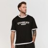 GymBeam Tričko Oversized Varsity Black - XL