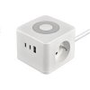 Viking síťový adaptér YC23L, 2x 230 V, 1x USB-A, 2x USB-C, dotykové světlo, délka 1,4 m, bílá