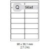 Print etikety 98x38,1mm, biele, 14ks/A4, 100 A4/bal