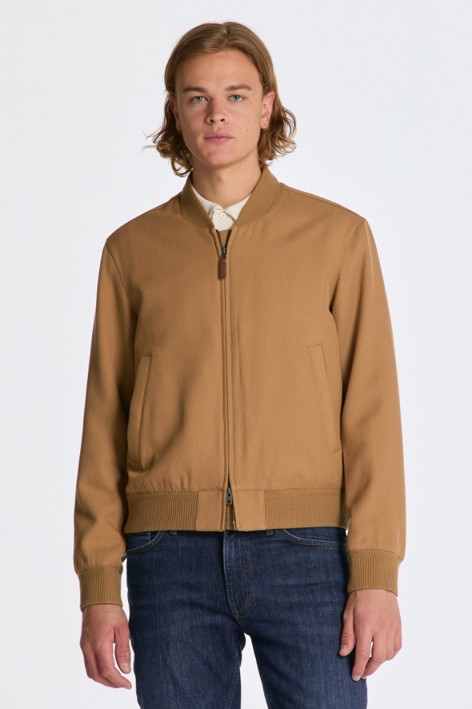 Gant DRESSED BOMBER JACKET hnedá