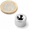 SOLLAU Neodymový magnet medzikružie D 15/4.5 mm, H 10 mm, N42, ponikelovaný, priehlbina pre skrutku